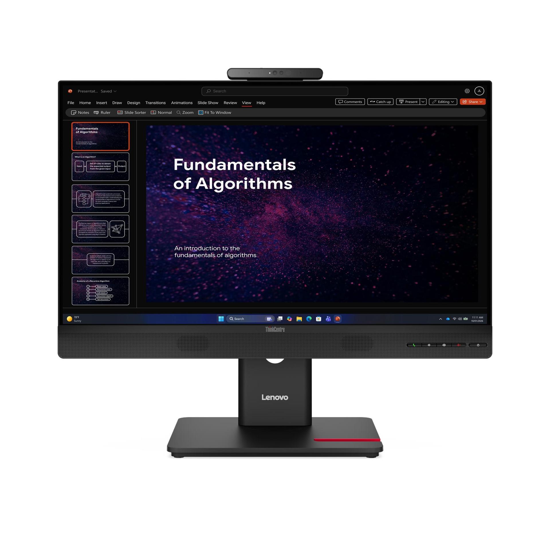 Vista 3 de Monitor Lenovo ThinkCentre TIO24 Gen 6 de 23.8" con cámara