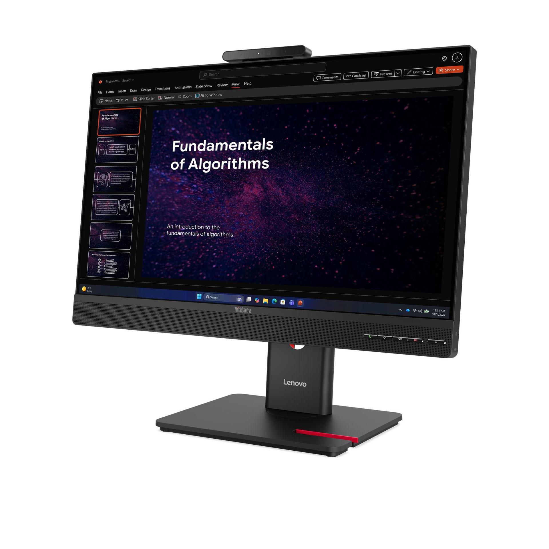 Vista 2 de Monitor Lenovo ThinkCentre TIO24 Gen 6 de 23.8" con cámara