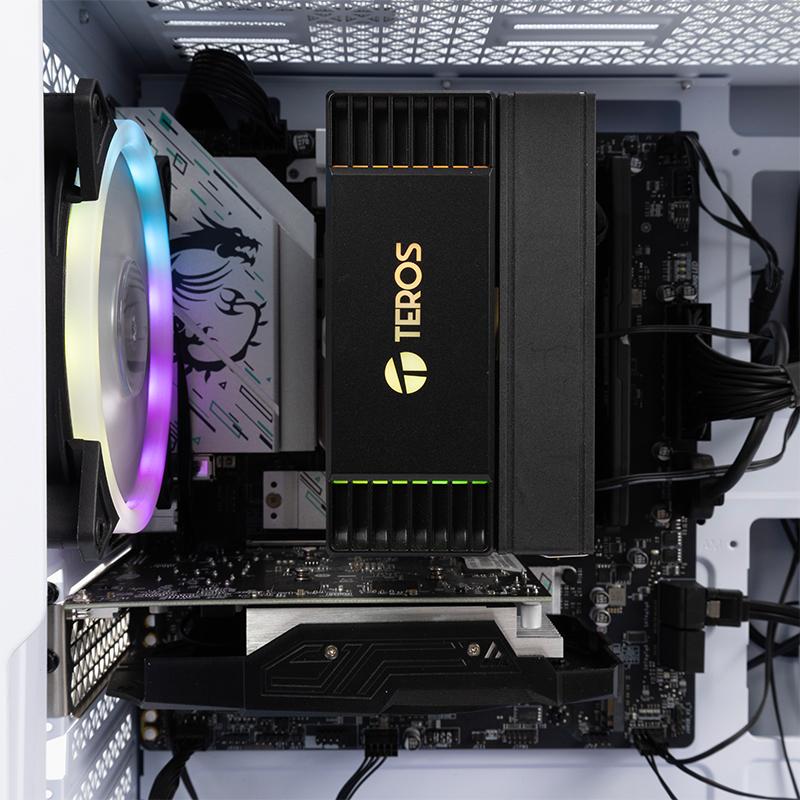 Vista 8 de Fan Cooler para CPU TEROS TE-8168N, para Intel y AMD,TDP 220W Máx, Aire