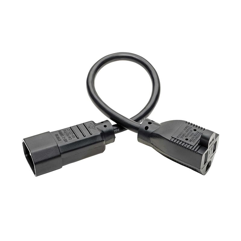 Vista 2 de Cable de Alimentación Tripp Lite NEMA 5-15R a IEC C14, 30 cm