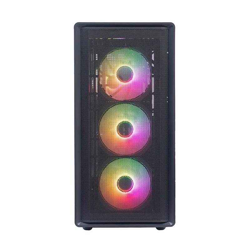 Vista 3 de Case sin fuente gamer TEROS TE-1323G, ITX, M-ATX, ATX, 3.5" y 2.5", negro