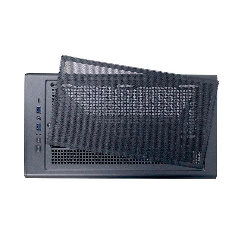 Vista 7 de Case sin fuente gamer TEROS TE-1323G, ITX, M-ATX, ATX, 3.5" y 2.5", negro