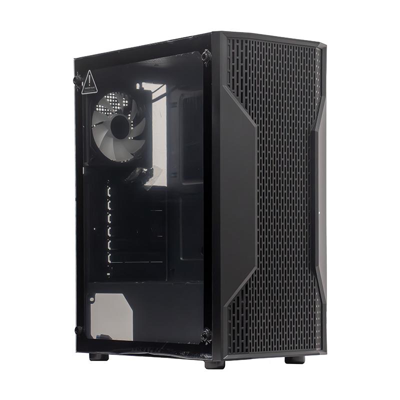 Case sin fuente gamer TEROS TE-1332G, ITX, M-ATX, ATX, 3.5" y 2.5", negro
