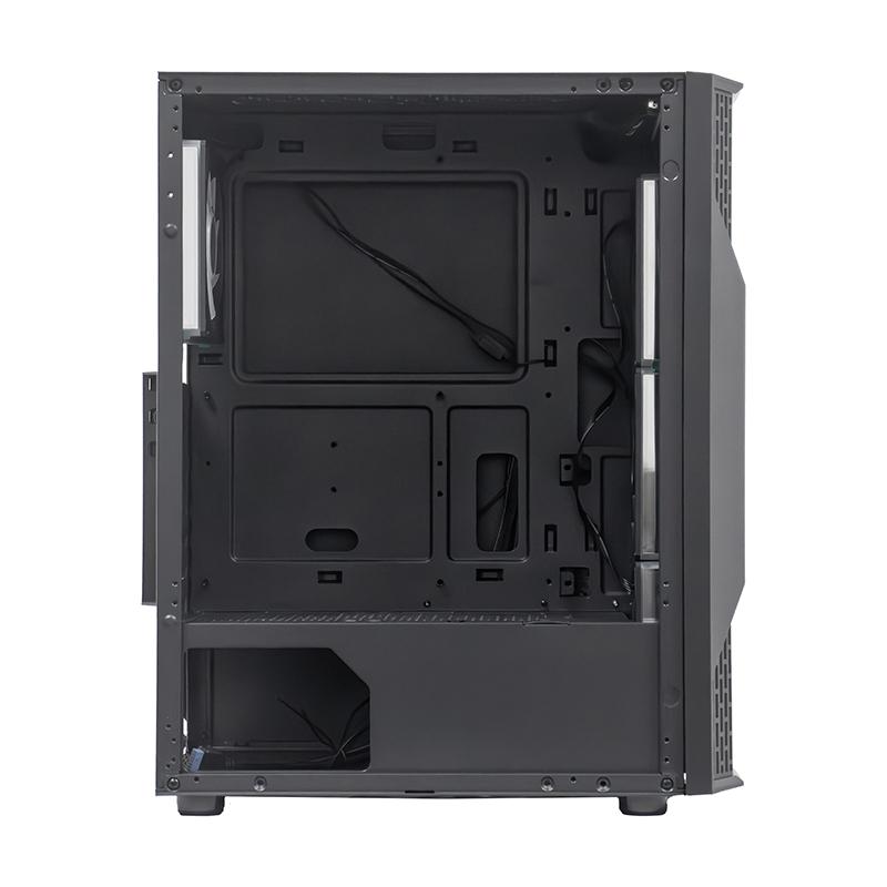 Vista 7 de Case sin fuente gamer TEROS TE-1332G, ITX, M-ATX, ATX, 3.5" y 2.5", negro