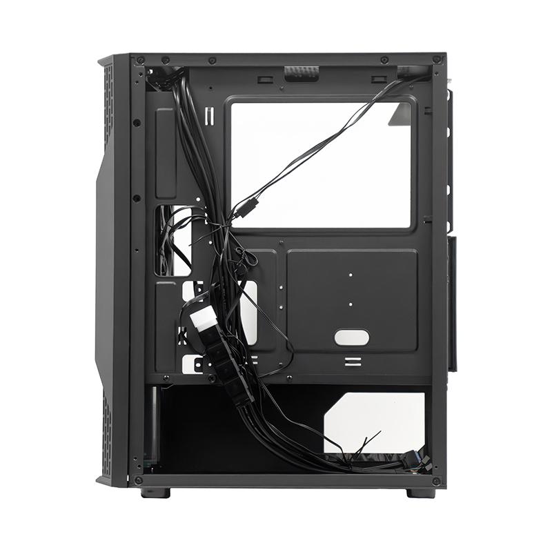 Vista 9 de Case sin fuente gamer TEROS TE-1332G, ITX, M-ATX, ATX, 3.5" y 2.5", negro