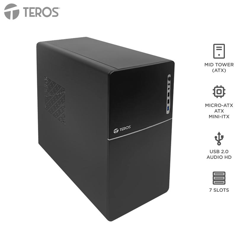 Vista 2 de Case Teros TE-1038S ATX 250W USB 3.0 Negro