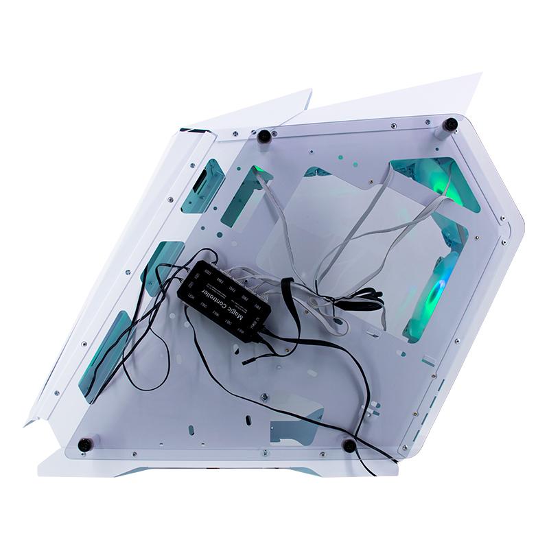 Vista 6 de Case Gamer Teros TE-1316G Mid Tower ARGB Blanco