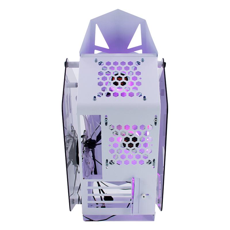 Vista 7 de Case Gamer Teros TE-1316G Mid Tower ARGB Blanco