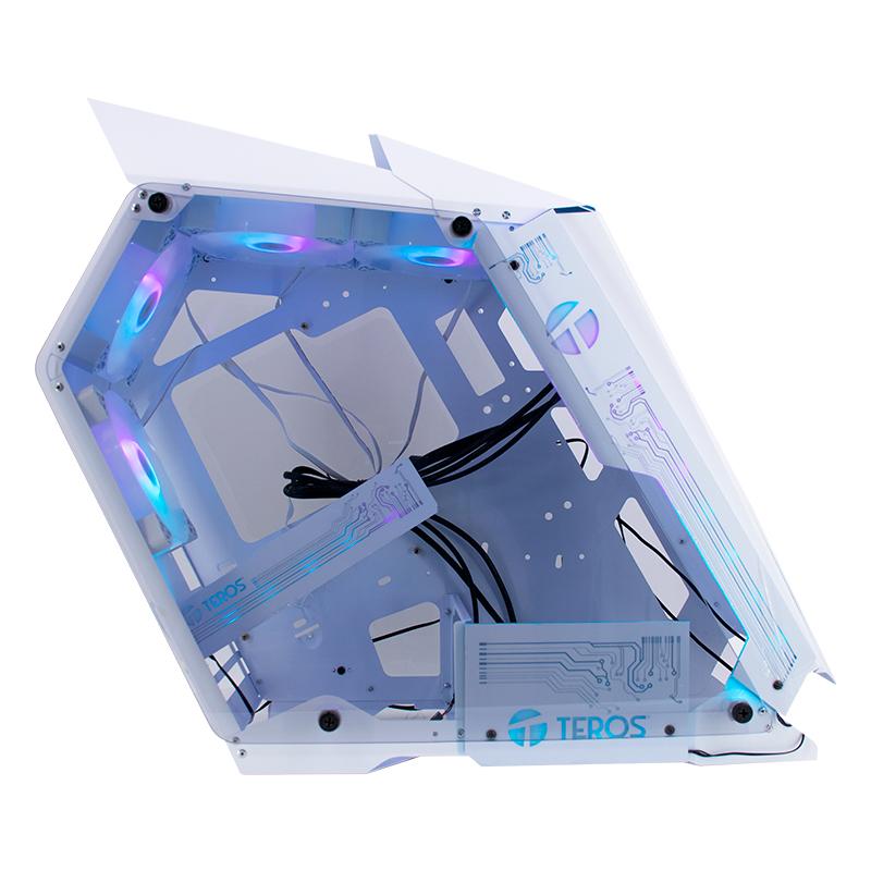 Vista 5 de Case Gamer Teros TE-1316G Mid Tower ARGB Blanco
