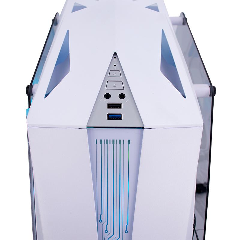 Vista 4 de Case Gamer Teros TE-1316G Mid Tower ARGB Blanco