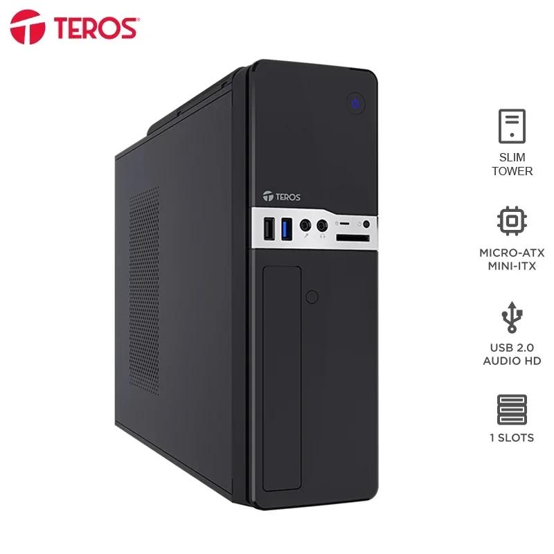 Case Teros TE-1032S Slim 250W USB 3.2 Negro