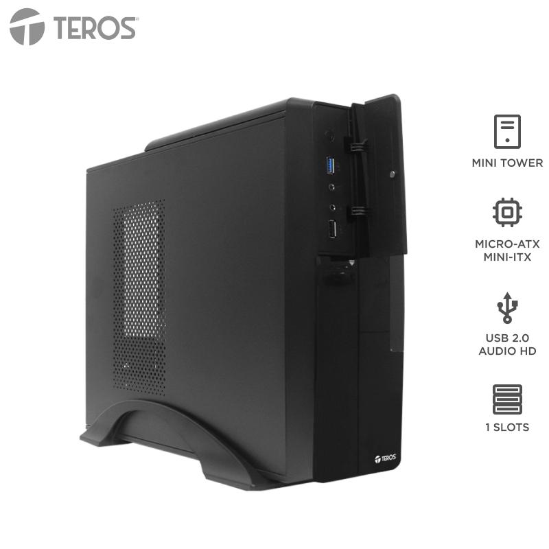 Case Teros TE-1039S Slim 250W USB 3.0 Negro