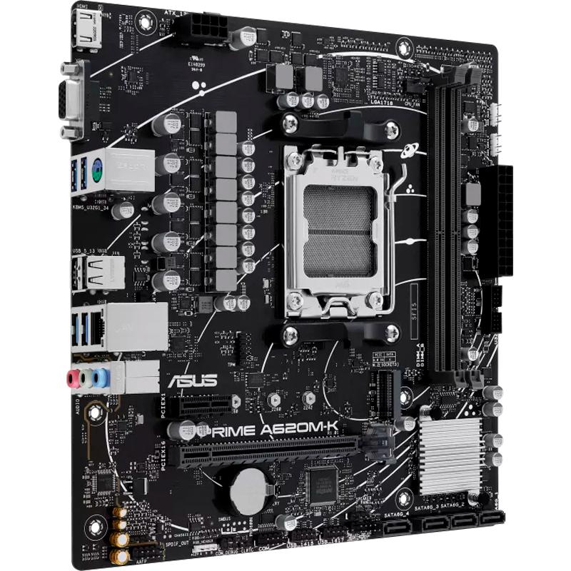 Vista 2 de Motherboard ASUS PRIME A620M-K, Chipset AMD A620, Socket AMD AM5, mATX