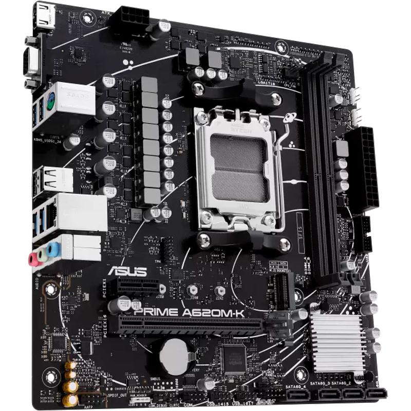 Vista 3 de Motherboard ASUS PRIME A620M-K, Chipset AMD A620, Socket AMD AM5, mATX