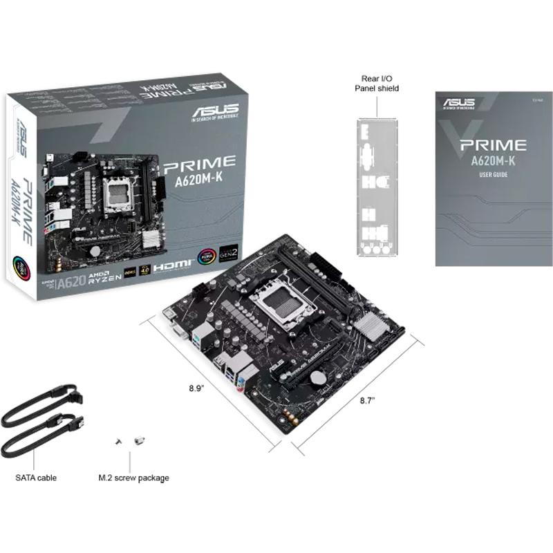 Vista 7 de Motherboard ASUS PRIME A620M-K, Chipset AMD A620, Socket AMD AM5, mATX