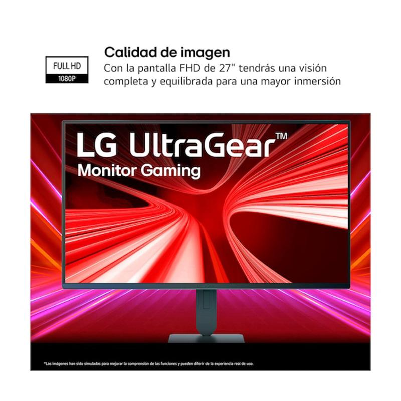 Vista 2 de Monitor LG UltraGear G4 27G414B, 27/FHD/IPS/144Hz/HDMI/DP/Salida para auriculares