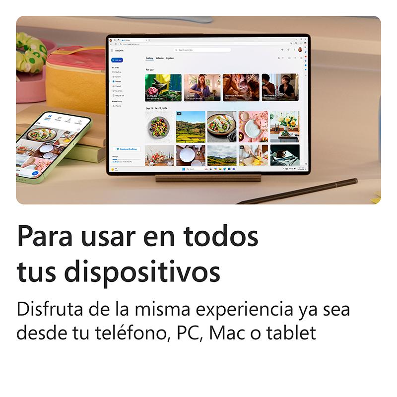 Vista 11 de Licencia Microsoft 365 Personal + Kaspersky (1 Usuario, 12 Meses)