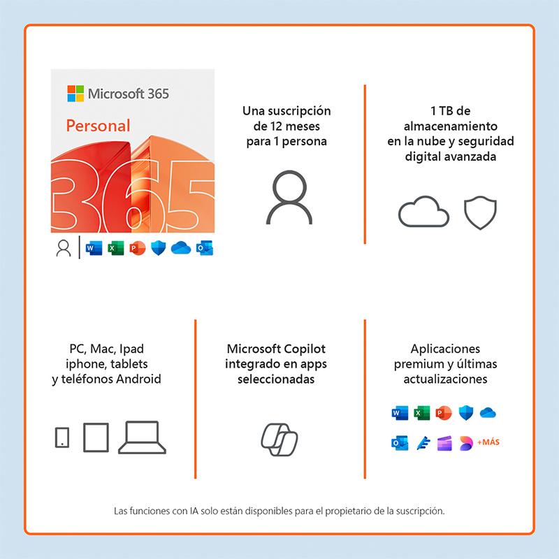 Vista 2 de Licencia Microsoft 365 Personal + Kaspersky (1 Usuario, 12 Meses)