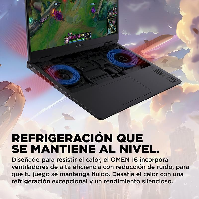 Vista 9 de Notebook HP OMEN Gaming 16-ap0007la, 16" 2K IPS AMD Ryzen 9 8940HX hasta 5.3GHz, 24GB DDR5