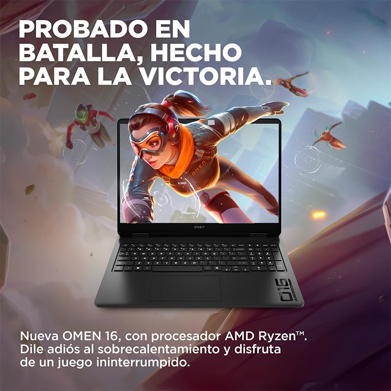 Vista 8 de Notebook HP OMEN Gaming 16-ap0007la, 16" 2K IPS AMD Ryzen 9 8940HX hasta 5.3GHz, 24GB DDR5