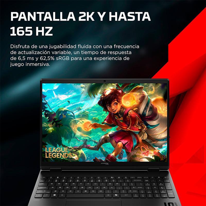 Vista 4 de Notebook Gaming HP HyperX Omen 15-ga0001la, Core i7-14650HX hasta 5.2GHz, 16GB DDR5-5600
