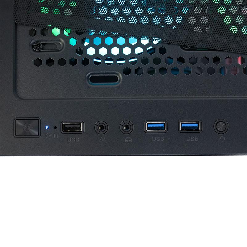 Vista 5 de PC TEROS TE-9001G, Core i7 14700F 2.1/5.4GHz, 16GB DDR4-3200, RX 7600 8GB, Ubuntu, Negro
