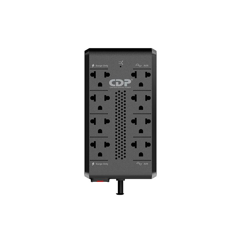 Vista 2 de Estabilizador automatico de voltaje con supresion de picos CDP RUAVR1408i, 1400VA / 700W