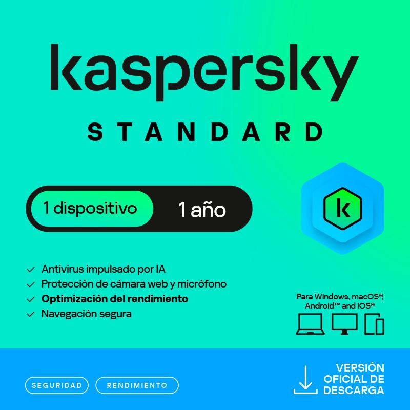Antivirus Kaspersky Standard para 1 PC, 1 Año Digital