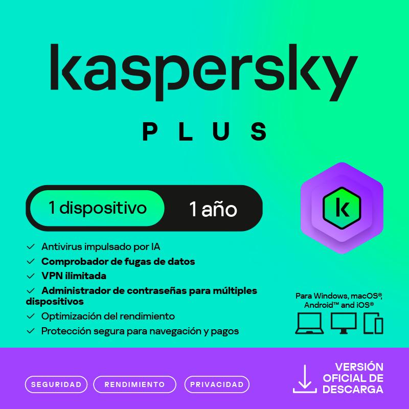 Antivirus Kaspersky Plus para 1 PC, 1 Año Digital