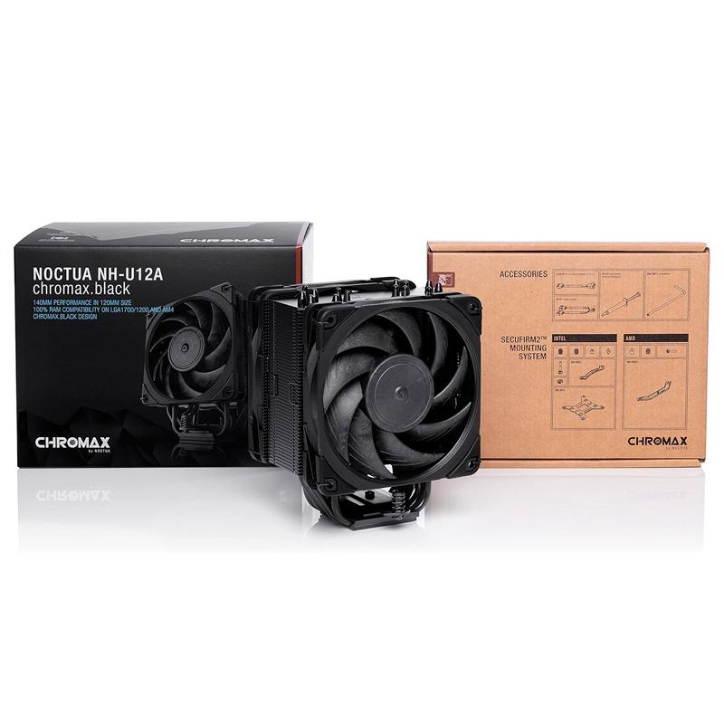 Vista 5 de Cooler CPU Noctua NH-U12A chromax.black Dual 120mm