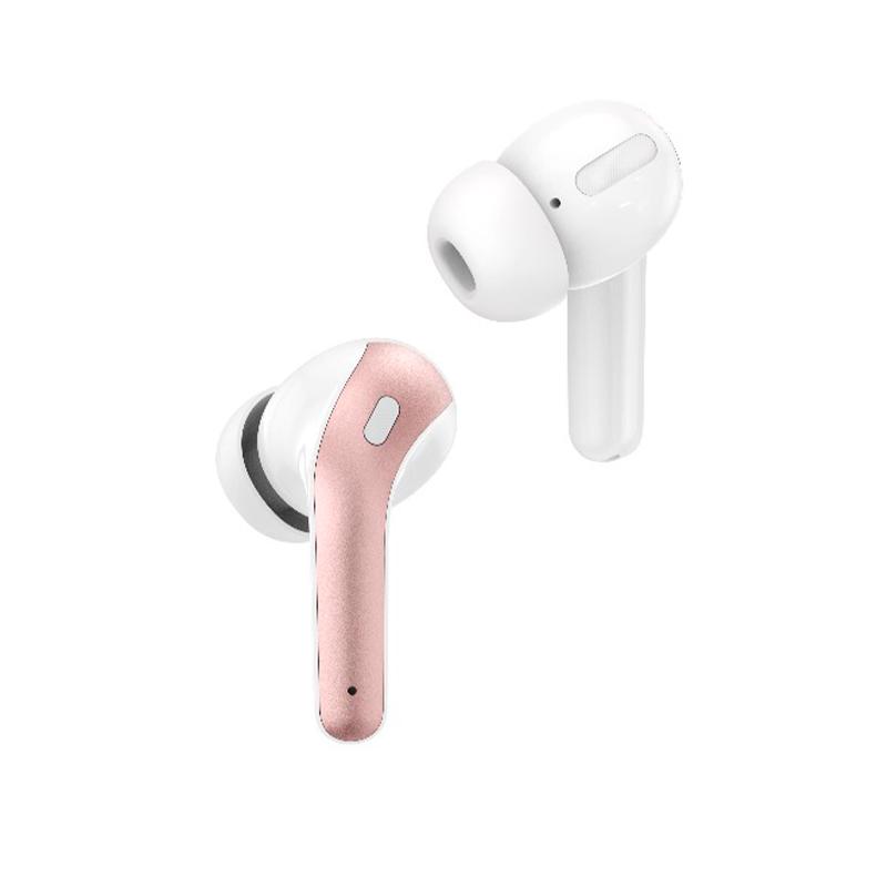 Vista 4 de Audífonos Teros TE-8074GR Bluetooth TWS Rosa/Dorado