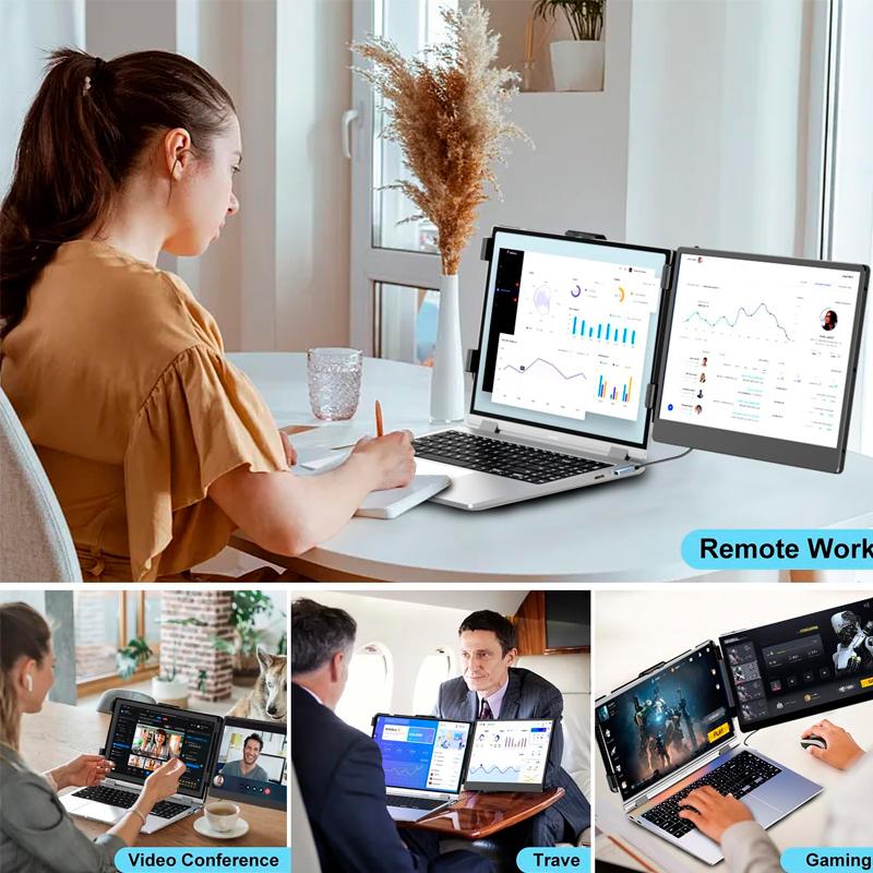 Vista 5 de Extensor de monitor de 14" para portatiles de 13" - 17", FHD (1920x1080), IPS, USB-C/HDMI, Kefeya