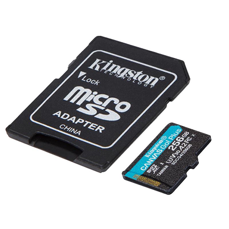 Vista 2 de Memoria MicroSD Kingston Canvas Go! Plus 256GB + Adaptador SD