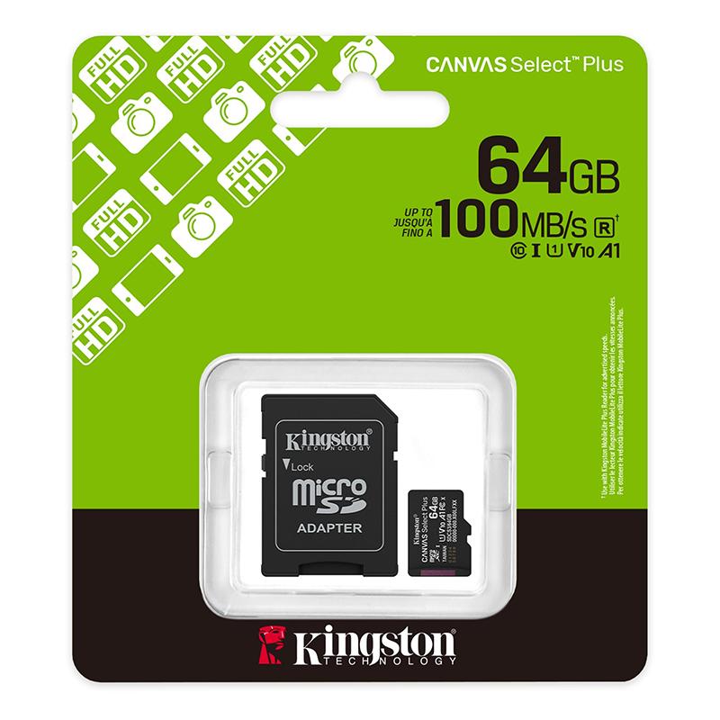 Vista 2 de Tarjeta MicroSD Kingston Canvas Select Plus 64GB UHS-I U1