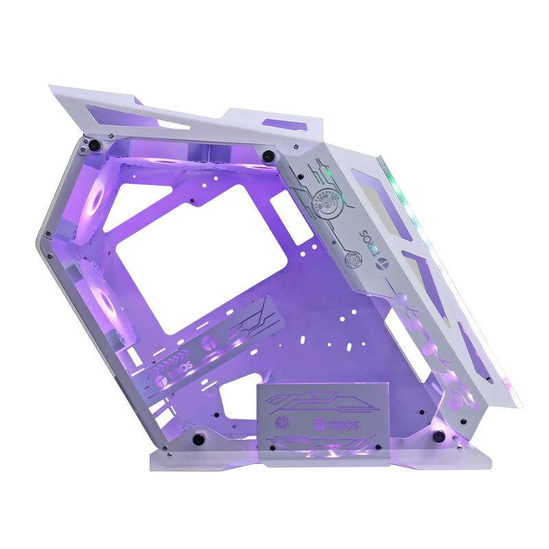 Vista 3 de Case Gamer Teros TE-1311G Mid Tower ARGB Blanco