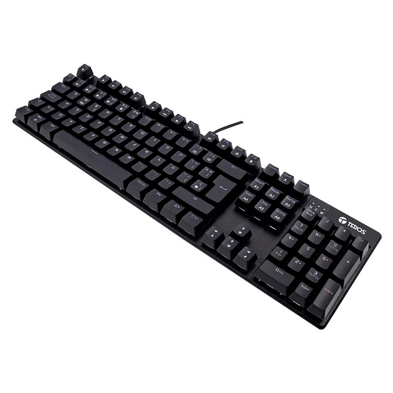 Vista 3 de Teclado Mecánico Teros TE-4068G Rainbow Español