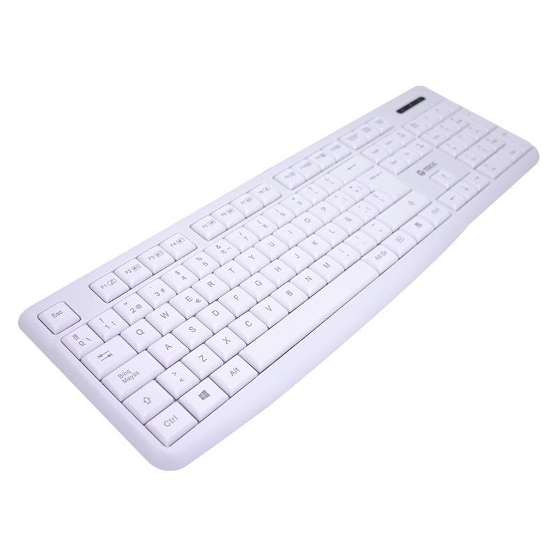 Vista 3 de Teclado Estándar Teros TE-4069S Multimedia USB Blanco Español