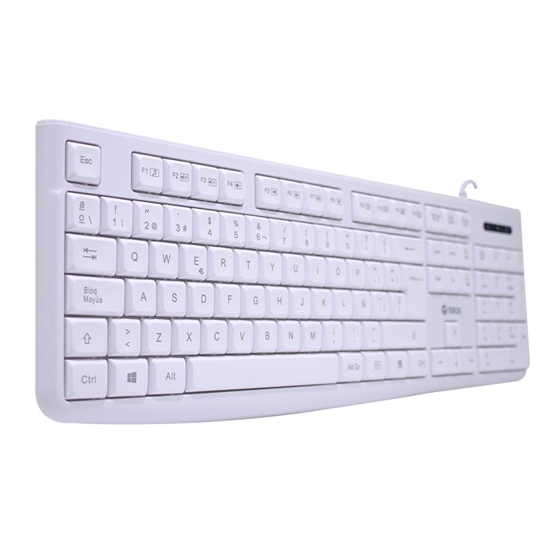Vista 4 de Teclado Estándar Teros TE-4069S Multimedia USB Blanco Español
