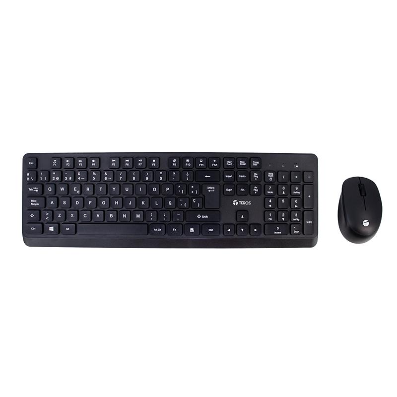 Kit Teclado + Mouse Inalámbrico Teros TE-5011CS Español Negro