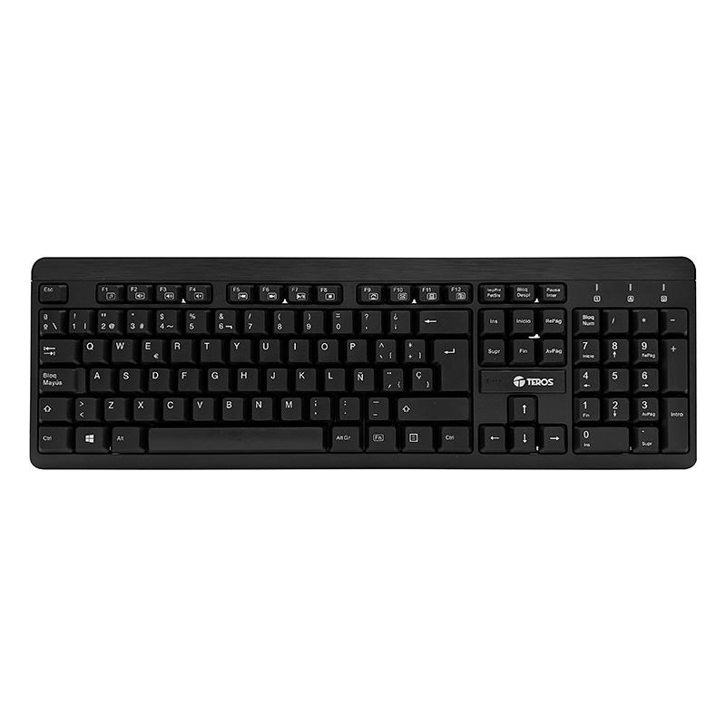 Vista 2 de Kit Teclado + Mouse Inalámbrico Teros TE-4061N Negro