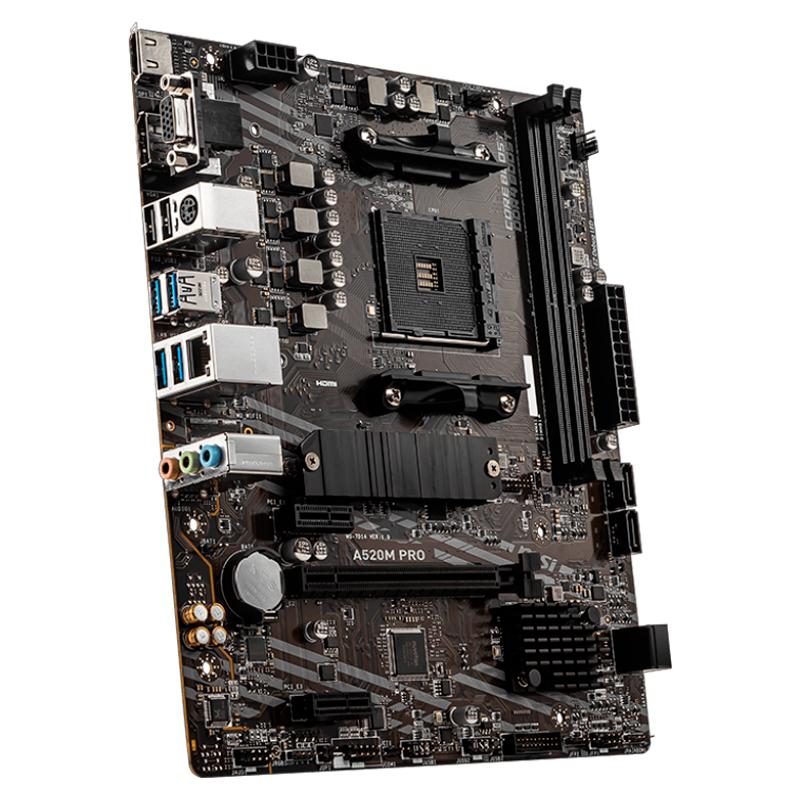 Vista 3 de Placa Madre MSI A520M PRO AMD AM4 mATX