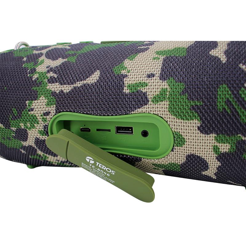 Vista 2 de Parlante Portátil Teros Ultra TE-6046G (Camuflado Verde, 40W)