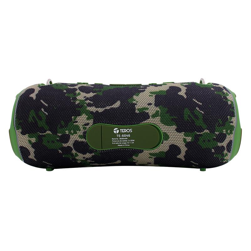 Vista 6 de Parlante Portátil Teros Ultra TE-6046G (Camuflado Verde, 40W)