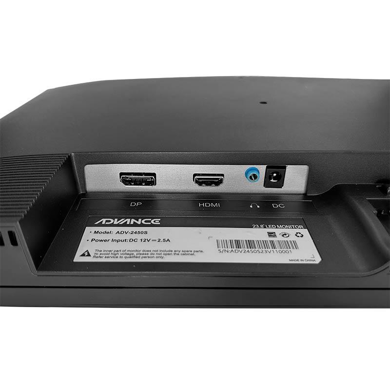 Vista 7 de Monitor Plano Advance ADV-2450S, 23.8" FHD IPS, 100Hz, 5ms, HDMI, DP, Audio Out, Parlantes