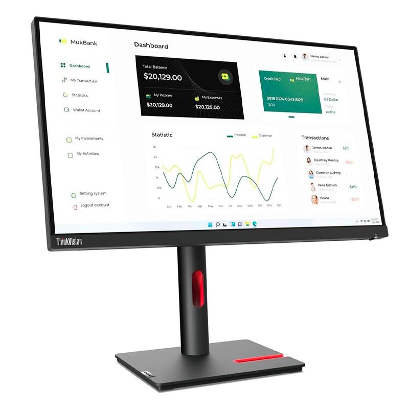 Vista 2 de Monitor Lenovo T32P-30, 31.5" IPS UHD WLED 16:9 60Hz Anti-glare HDMI DP RJ-45 USB-C Negro