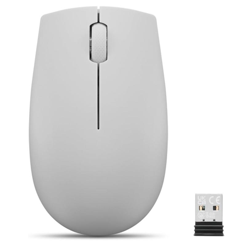 Vista 2 de Mouse Inalámbrico Compacto Lenovo 300 Gris Ártico