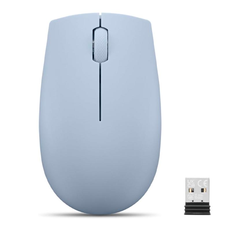 Vista 2 de Mouse Inalámbrico Compacto Lenovo 300 Azul Escarcha