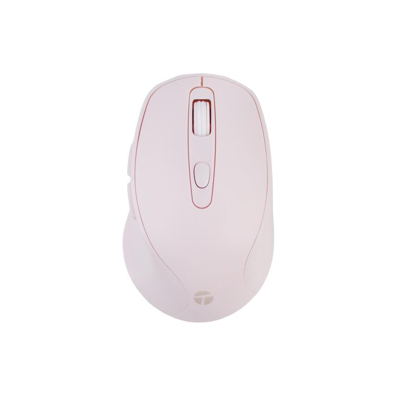 Mouse Inalámbrico Teros TE-1234S Rosado 2.4GHz con 6 Botones y DPI Ajustable