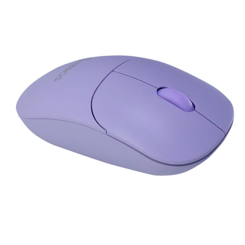 Vista 3 de Mouse Óptico Inalámbrico TEROS TE-1219S, 1000 DPI, Morado