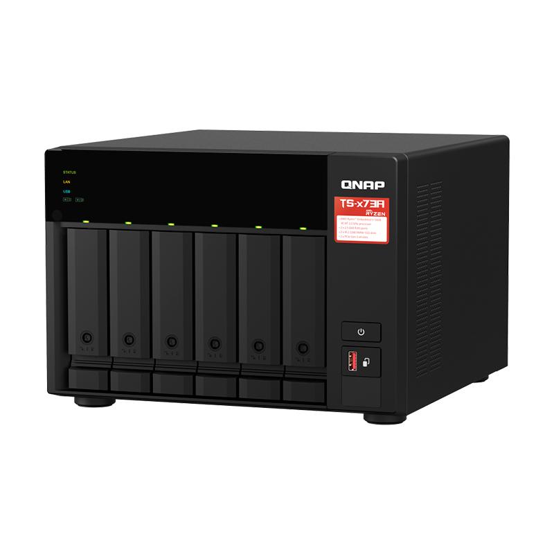 Vista 3 de Servidor NAS QNAP TS-673A-8G, Ryzen V1500B 4C/2.2GHz, 8GB RAM SODIMM, Bahias: 6x3.5" SATA